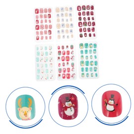 BIUDECO 144pcs Christmas Themed False Nail Tips for Girls Pre-glued Stylish Nail Decals for Holiday Parties Decoration for Boys and Girls Festive Designs for Cheerful Celebrations