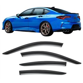 WGGDRAQQ 4Pcs Set Tape-On Rain Guards Window Visors for Acura TLX 2021-2024 Window Deflectors Black