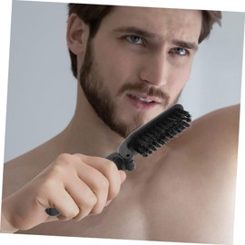 FOMIYES Folding Beard Brush Portable Detangling Styling Brush for Travel Compact Beard Shaping Tool Soft Bristles