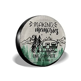 Making Memories One Campsite at a Time Spare Tire Cover Wheel Protectors Tyre Covers Weatherproof Wheel Covers Universal Fit for Trailer Rv SUV Truck Camper Travel Trailers 14" 15" 16" 17"