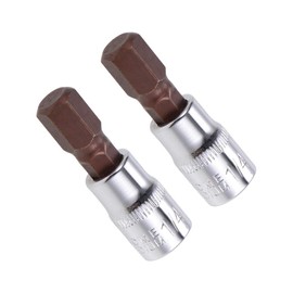 TA-VIGOR 2Pcs Hex Bit Socket, 1/4" Drive x H8 (8mm) Allen Key Socket, Premium S2 Steel Bits, Hex Bit with 38mm Length for Ratchet Wrench, Torque Wrench, Slide Bar, Impact Power Drills