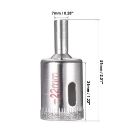 uxcell 22mm Diamond Drill Bits Hole Saws for Glass Tile Porcelain Marble Ceramic Bottles Pots Brick Pack of 5