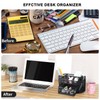 Cayxenful Mesh Desk Organizer Desktop Office Storage Multi-functional Pen Holder
