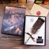 Calligraphy Feather Pen Set Writing Quill Pen with Ink, Vintage