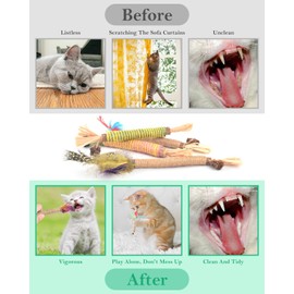 ERKOON Catnip Toy, Catnip Sticks Matatabi Stick for Cats Dental Care Toy, Chew Stick Help with Tartar & Bad Breath Healthy Hygiene (S/4 Pieces)