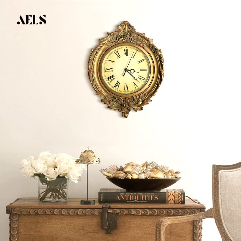 AELS Vintage Wall Clock, European Style Decorative Retro Wall Clock,