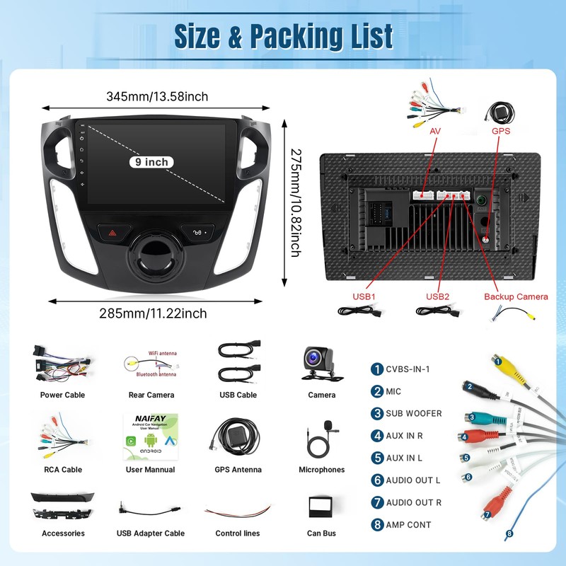 Naifay Android Car Radio for Ford Focus 2012 2013 2014