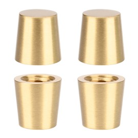 Brass Cutting Board Feet, Brass Walnut Wood Cutting Board Feet, Polished Brass and Anti Skid Pad with Stainless Steel Screws & Brass Washers-Ideal for Kitchen Appliances（Cone-Shaped）