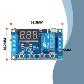 Innfeeltech 3pcs DC 6-30V Delay Relay Time Programmable Relay with LCD Display, 5V Micro USB, Smart Home Controller