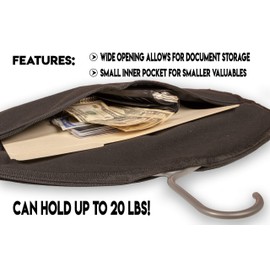 Hanger Diversion Safe by Stash-it, Hidden Pocket Safe, Fits Under Hanging Clothes with Pocket to Hide Valuables for Home or Travel