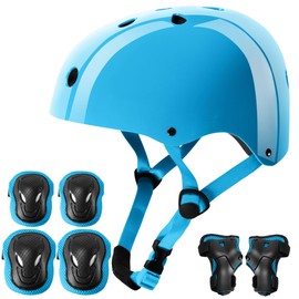 Niftii Glossy Helmet and Pad Set for Kids | Adjustable Protective Gear with Knee, Elbow & Wrist Pads | Safety Set for Cycling, Skateboarding, and Scooting | For Boys & Girls Ages 3-15