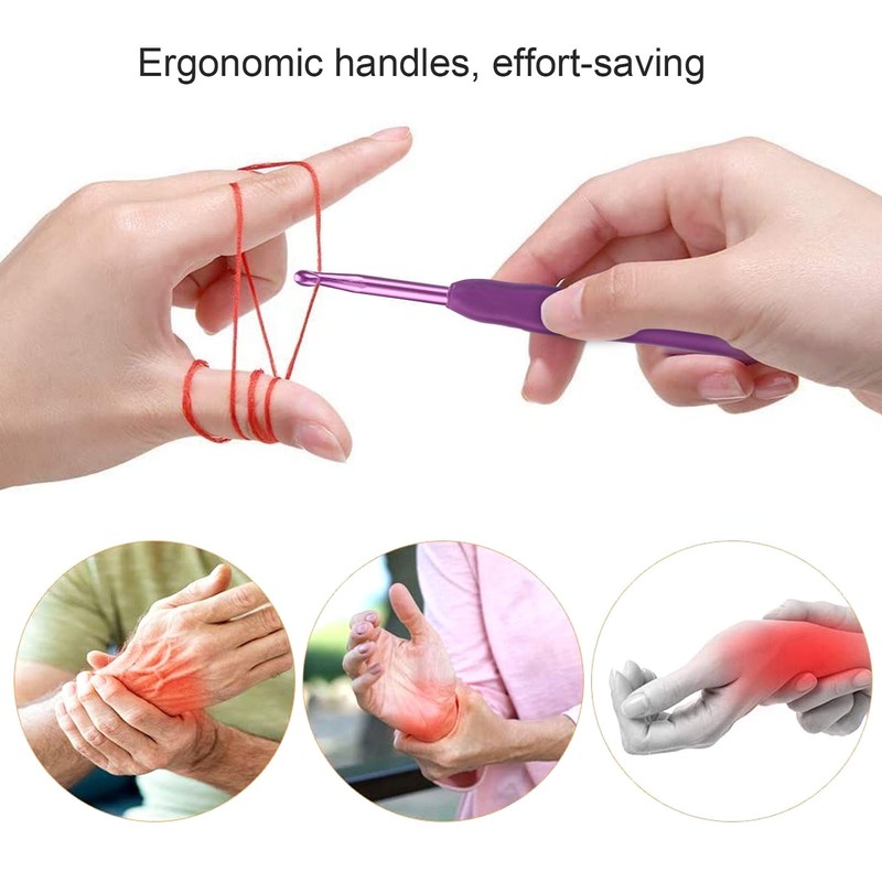 12 Pcs Crochet Needle Set Aluminum Oxide Weaving Sewing Knitting
