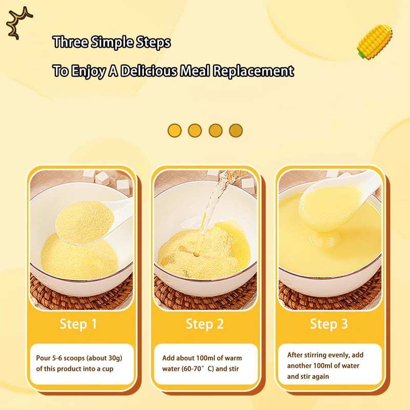 Multi-Grain Cornmeal Porridge,with Corn & Pueraria,Delicious Energy-Boosting Meal,Nutritious Hot Breakfast,Perfect