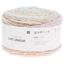 Rico Creative Chic-Unique #08 Gradient Wool for Crochet or Knitting, Bobbel Wool Colour Gradient