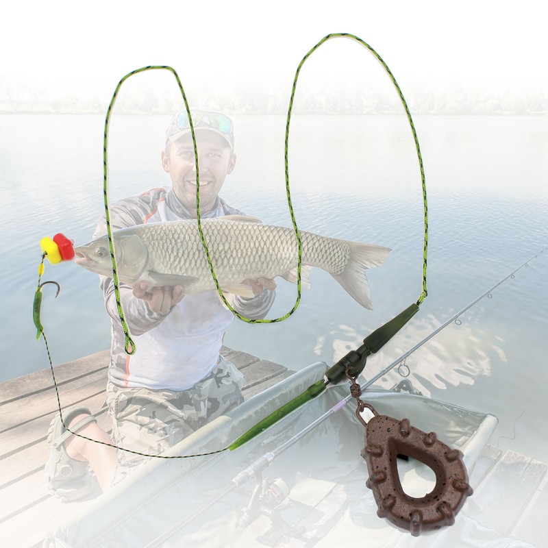 3 Pack Carp Fishing Inline Rig Set with Sinker Weight