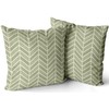 WEINIYA Sofa Decoration Pillowcases 2 Pack Green and White Herringbone