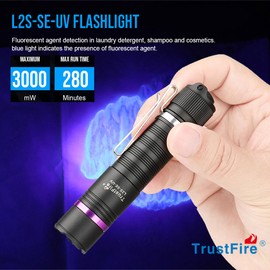 Trustfire 365nm UV Flashlight 3000mW Ultraviolet Torch TypeC Charging Waterproof