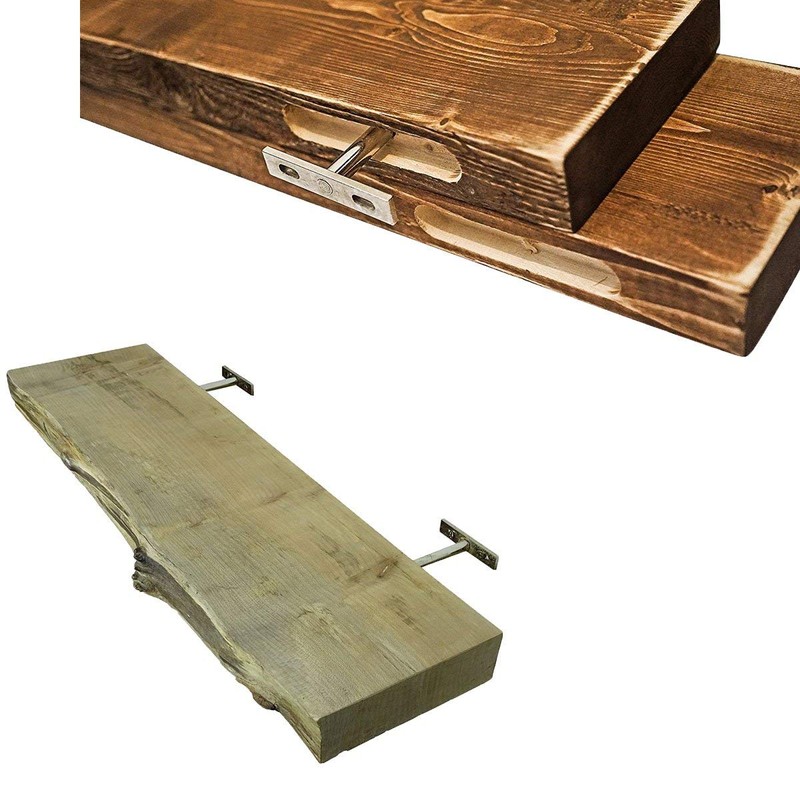 LUCKYBEE 6pcs Bracket Shelf Bracket Floating Concealed Insert Silver 70mm