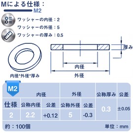TBDBNR Flat Washers M2 Flat Washers, Round Shape, 304 Stainless Steel, Gasket Fasteners, Spacers, For Screws, Corrosion Resistance, Rust Resistant, Furniture, Machinery, Repair, Parts, Repair,