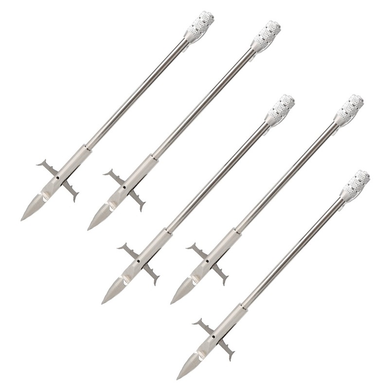 5PCS Stainless Steel Bow Fishing Arrowheads Slingshot Catapult Dart Tips