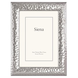 Siena Modern Hammered Silver Picture Frame, Tarnish Resistant Finish, Perfect Photo Frame for any End Table, Credenza, Shelf, or Nightstand, Silver, 8x10