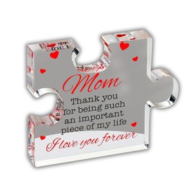 Mom Acrylic Puzzle Piece Gift – Meaningful Mother's Day, Birthday, or – Heartfelt Keepsake with Loving Message