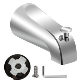 Slip on Tub Spout with Diverter, Compatible with Kohler GP85556 Bath Tub Spout, Bathroom Bathtub Faucet for 1/2" Copper Water Tube 5/8" Diameter, with 5/32" Hex Wrench (Polished Chrome)