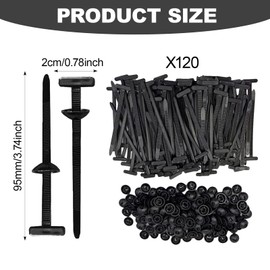 120Pcs Universal Nylon Cable Tie Buckles, Including Self-Locking Nylon Cable Ties, Bumper Retainer Clips, and Plastic Rivets. NylonUniversal Cable Tie Buckle Suitable for Car Repairs and Quick Fixes