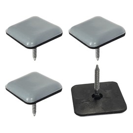 4x Furniture Gliders Teflon Gliders with Nail Square Furniture Feet Sliding Discs for Furniture Chair 37 x 37 mm