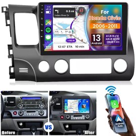 JOYINCAR Android 13.0 Car Stereo Radio For Honda Civic 2006-2011 GPS WiFi  Carplay 4+64GB
