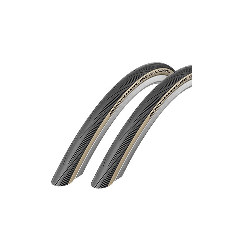 Schwalbe Lugano 700 x 25c Road Bike Tyres - Beige