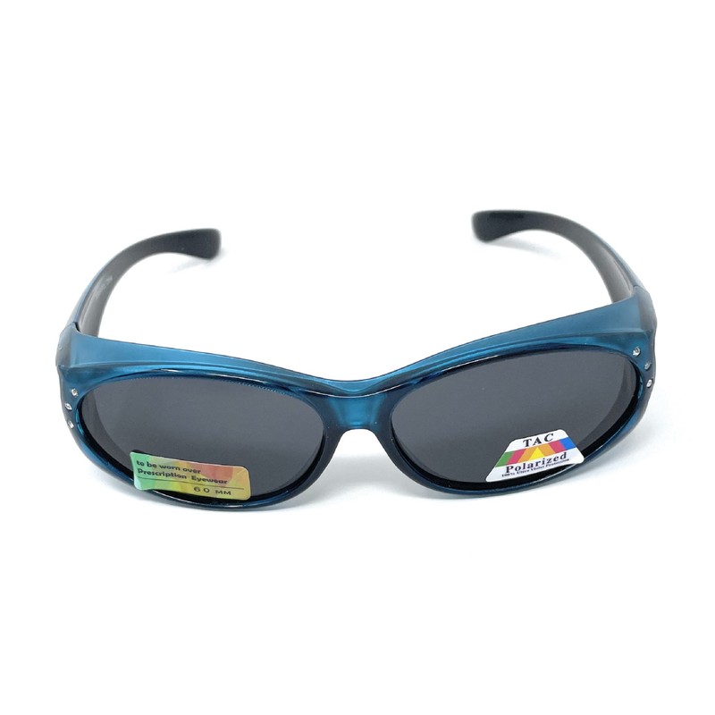 MyUV Womens Polarized Fit Over Glasses Sunglasses Rhinestone Rectangular Frame