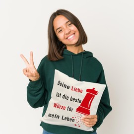 speecheese Herz-Kissen mit Spruch für Romantiker Ideal für Verliebte und als Sofa-Deko