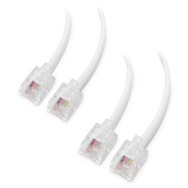 Cable Matters 2-Pack 3 m Telephone Cable RJ11 to RJ11 for Telephone, Internet DSL, ADSL Cable, Modem, ISDN Cable in White - 3 m