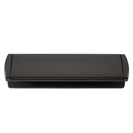 12" Letterplate Door Letterbox UPVC Wood Omega Premium Sprung Heavy Duty 40-80 - Black