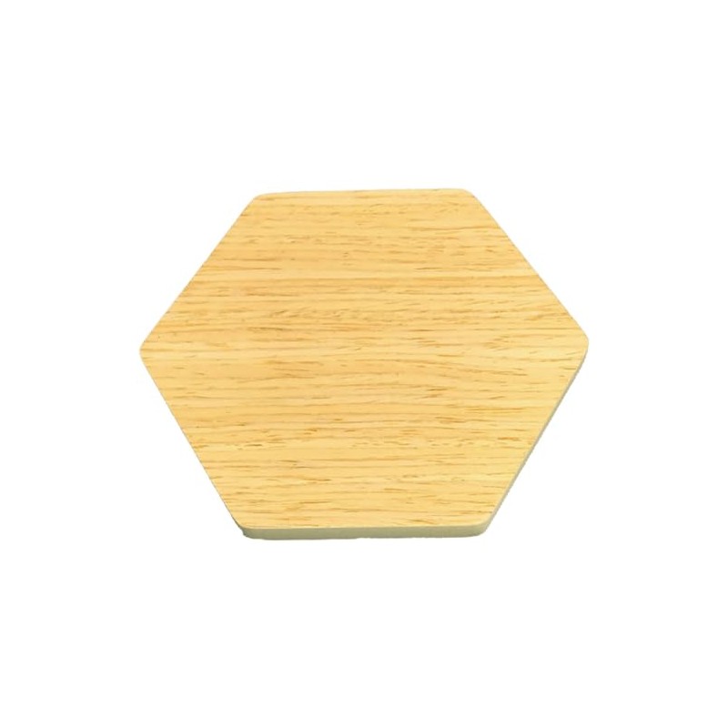Alphax Hexagonal Coaster Oak Natural Wood Wood Grain Natural 4.0