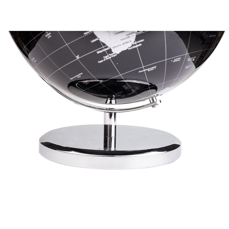 Exerz 10" World Globe Black - Stainless Steel Arc and