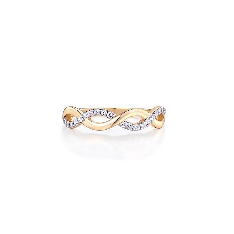 Ladies Ring 9 Carat Gold on Sterling Solid 925 Silver