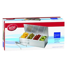 TableCraft 4 Compartment Bar Caddy With Tongs