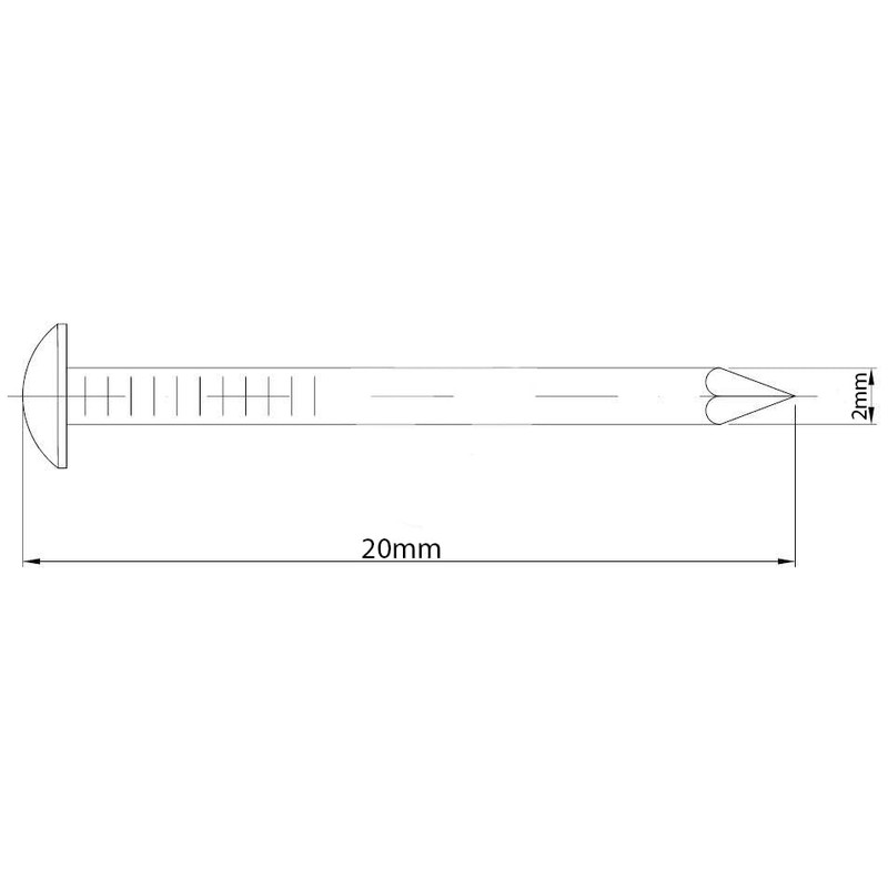 2mm x 20mm Galvanised Upholstery Nails Furniture Decorative Tacks Pins