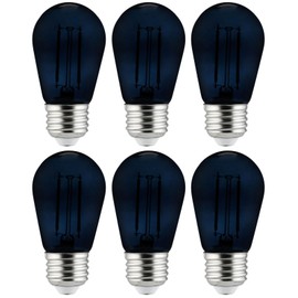 Sunlite 6PK LED Transparent Black Colored S14, E26 Bulb Parties 15K Hours Average Life