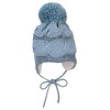 Sterntaler Baby Girls' Knitted Hat Braid Ring Hat, mid-blue