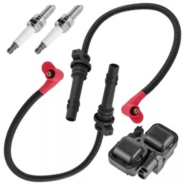 Caltric Ignition Coil & Wires For Polaris Ranger Crew 1000 / Crew XP 1000 / XP 1000 2021