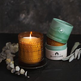 Bluecorn Candles Aromática Artemisa Scented Candle for Home | Valley Inspired Coconut Wax Candle with Sage, Citrus & Eucalyptus | Amber Glass Jar with 55 Hour Burn Time | Aromatherapy, Gift (Large)