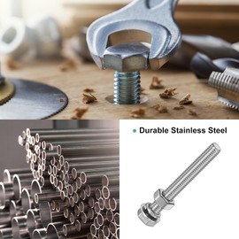 M METERXITY 20-Pack Hex Head Screw Bolt with Nuts Flat & Lock Washers M8x65mm Stainless Steel Bolts and Nuts Kit Fully Threaded Metric Bolt Assortment for Equipment/Machinery