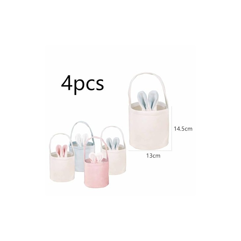 HERZWILD 4 x Easter Baskets with Handle, Easter Basket Children's