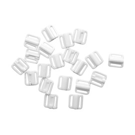 100 Sets White Plastic Bikini Bra Clips Hooks, Swimwear Clicker Bikini Accessory Tape Closure Hook Clasp Sewing Fasteners 5/8inch ET147