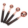 4Pcs/Set Stainless Steel Measuring Spoon Set Rose Gold with Wood
