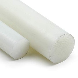 Polyamide PA6 Round Rod, Natural, Diameter 30 mm, Plastic Rod in Length 50 mm, Polyamide Round Material Cut to Size