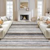 GarveeHome Washable Living Room Rug 8x10 Large Modern Strip Accent
